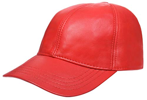 Infinity Leather Echtes Rot Nappa Leder Für Herren Und Damen Einstellbar Golf Snapback Plain Baseball Mütze von Infinity Leather