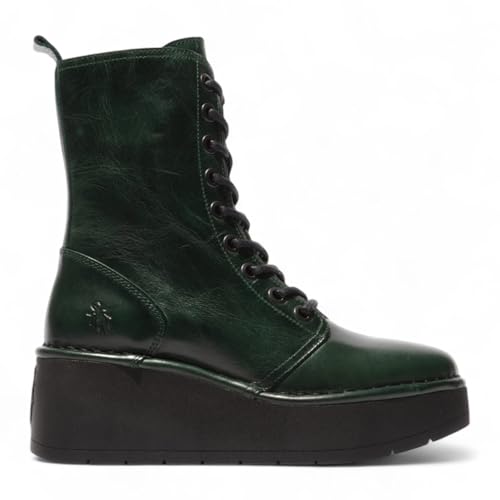 Infinity Leather Fly Damen HAIT273 Leder Schnürstiefeletten mit klobiger Plateausohle, Petrolgrün Infinity Leather Fly Damen HAIT273 Leder Schnürstiefeletten mit klobiger Plateausohle, Petrolgrün von Infinity Leather