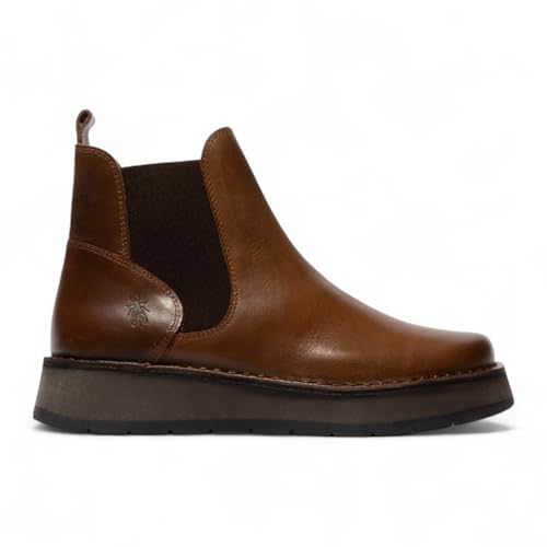 Fly Damen RAWI131 Chelsea Stiefel aus Leder, Knöchelhoch, Zum Hineinschlüpfen, Klassisch, Bequem, Kamelbraun Fly Damen RAWI131 Chelsea Stiefel aus Leder, Knöchelhoch, Zum Hineinschlüpfen, Klassisch, Bequem, Kamelbraun von Infinity Leather