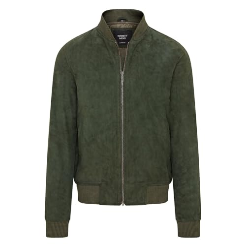 Infinity Leather Grüne MA-1-Uni-Bomberjacke aus weichem Ziegenwildleder für Herren von Infinity Leather