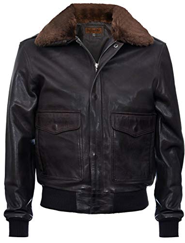 Infinity Leather Herren Air Force A2 USAF Braun Pilotenkombi Fliegerjacke Aus Echtem Leder 2XL von Infinity Leather