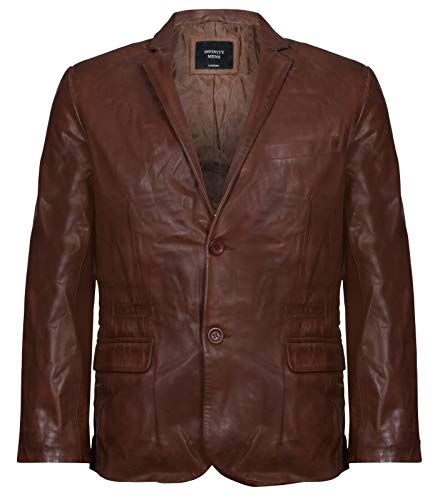 Infinity Leather Herren Braun Echtes Leder Blazer Weiche Echte Italienische Ausgestattet Jacke Mantel M von Infinity Leather