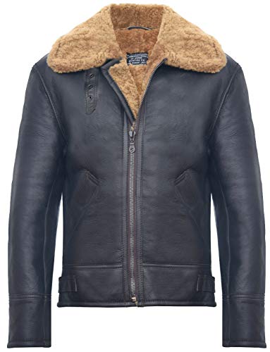 Infinity Leather Herren Braun Ingwer B3 Shearling Schaffell WW 2 Bomber Leder Jacke XL von Infinity Leather