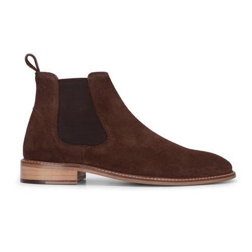 Infinity Leather Herren Braun Wildleder Slip-On Chelsea Stiefeletten von Infinity Leather
