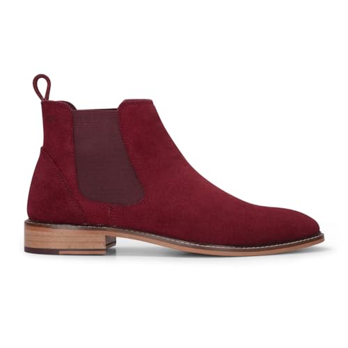 Infinity Leather Herren Burgunderwein Wildleder Slip-On Chelsea Stiefeletten Infinity Leather Herren Burgunderwein Wildleder Slip-On Chelsea Stiefeletten von Infinity Leather