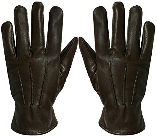 Infinity Leather Herren Designer Echtleder Braun Touchscreen Thermo Winter Warm Fahren Handschuhe S von Infinity Leather