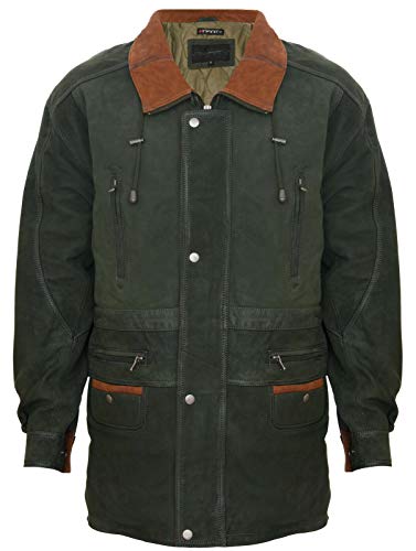 Infinity Leather Herren Klassisch Grün Contrast Weiches, Geschmeidiges Wildleder Buff Mantel Parka Winter Outdoor Jacke Normale Passform M Infinity Leather Herren Klassisch Grün Contrast Weiches, Geschmeidiges Wildleder Buff Mantel Parka Winter Outdoor Jacke Normale Passform M von Infinity Leather