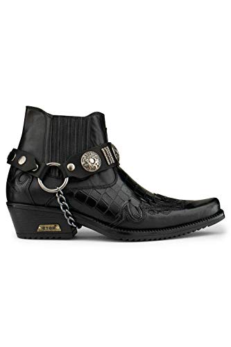 Infinity Leather Herren Leder Goth Schwarz Schuhe Winklepickers Cuban Rock Motorradfahrer Punk Western Stiefel 44 Infinity Leather Herren Leder Goth Schwarz Schuhe Winklepickers Cuban Rock Motorradfahrer Punk Western Stiefel 44 von Infinity Leather