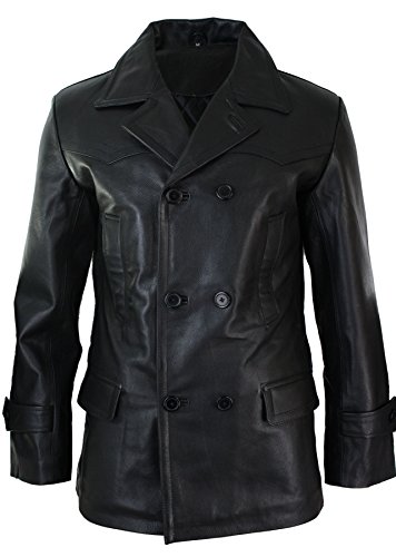 Infinity Leather Herren Lederjacke 100% Echtleder 3/4 Doppelt Breasted Mantel Jaken Klassisch von Infinity Leather