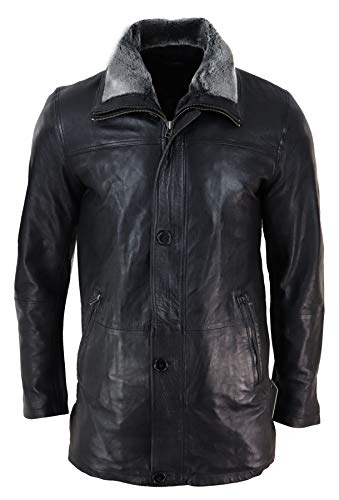 Infinity Leather Herren Lederjacke 100% Echtleder 3/4 Holzbraun Safari Design Klassisch Reißverschluss von Infinity Leather