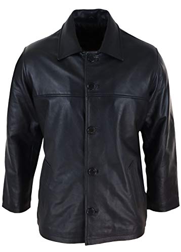 Infinity Leather Herren Lederjacke 100% Echtleder Knopf Design Schwarz Braun Mittlere Länge Klassisch von Infinity Leather