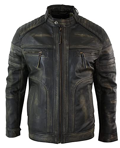 Infinity Leather Herren Lederjacke 100% Echtleder Schwarz Biker Vintage Design von Infinity Leather