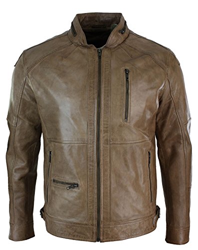 Infinity Leather Herren Lederjacke 100% Echtleder Schwarz Braun Olive Biker Still Lässig von Infinity Leather