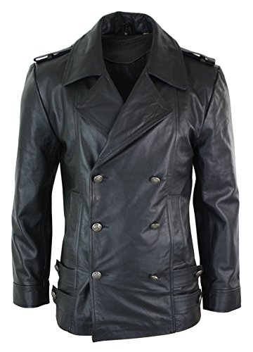 Infinity Leather Herren Lederjacke 100% Echtleder Schwarz Goth Punk Seeman Design Retro Stil von Infinity Leather