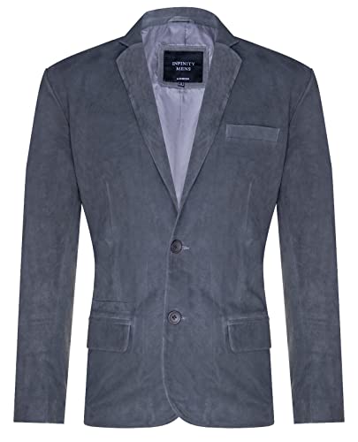 Infinity Leather Herren Veloursleder Grau Blazer Jacke Weicher Echter Italienischer Ledermantel Infinity Leather Herren Veloursleder Grau Blazer Jacke Weicher Echter Italienischer Ledermantel von Infinity Leather