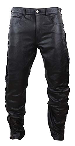 Infinity Leather Herrenhose 100% Echtleder Biker Renner Design Schnürsenkel Cowboy Reiter Hose von Infinity Leather