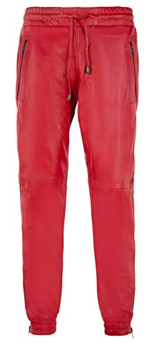 Infinity Leather Herrenhose 100% Echtleder Rot Vintage Nappa Leder Jogging Sport Design 36 von Infinity Leather