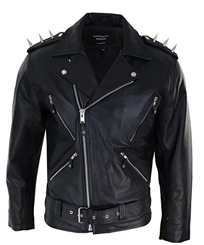 Infinity Leather Herrenjacke 100% Echtleder Brando Biker Design Motorrad Jacke Klassisch - schwarz M von Infinity Leather