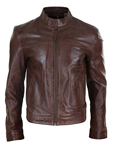 Infinity Leather Herren Lederjacke 100% Echtleder Schwarz Klassisch Retro Design Biker Stil von Infinity Leather