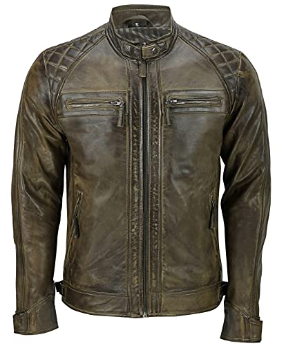 Infinity Leather Herrenjacke Braun 100% Echtleder Vintage Retro Design Biker Renner Jacke 5XL von Infinity Leather