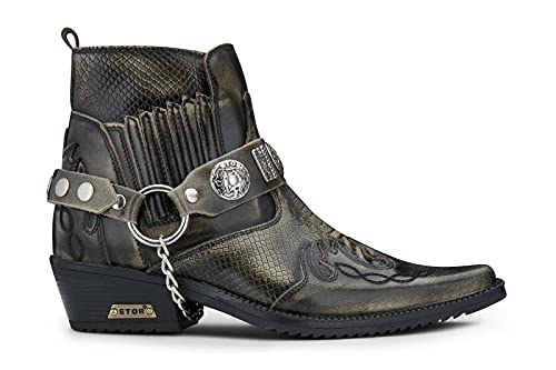 Infinity Leather Herrenstiefel Echtleder Krokodilmuster Knöchelboots Cowboy Biker Design von Infinity Leather