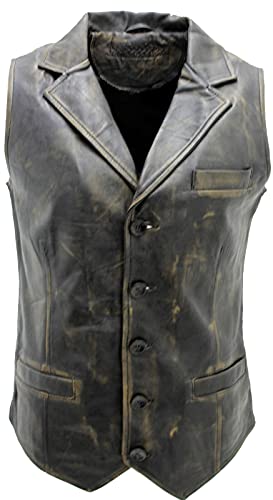 Infinity Leather Herrenweste 100% Echtleder Schäbig Party Mode Design Gilette 2XL von Infinity Leather