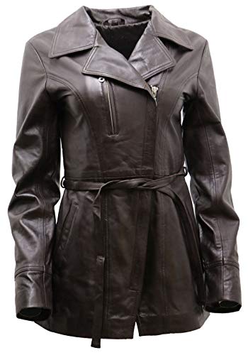 Infinity Leather Lange Bräun Damen Nappaleder Radfahrer Jacke Mit Gürtel 14 von Infinity Leather