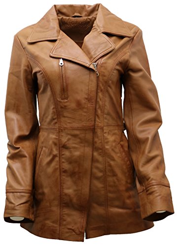 Infinity Leather Lange Bräunen Damen Nappaleder Radfahrer Jacke Mit Gürtel 14 von Infinity Leather