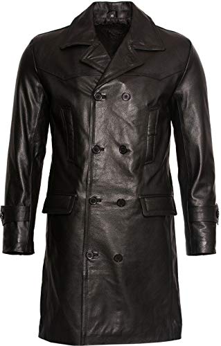 Infinity Leather Männer Schwarz Uboat Deutsche Marine Militär Peacoat Rindleder Lederjacke 3XL von Infinity Leather