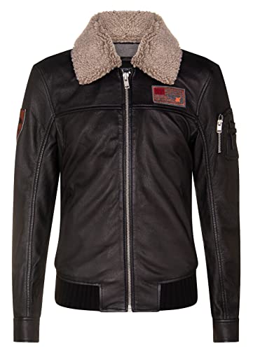 Infinity Leather Schwarze A2 Flight US Air Force Piloten-Bomberjacke aus Leder für Herren L von Infinity Leather