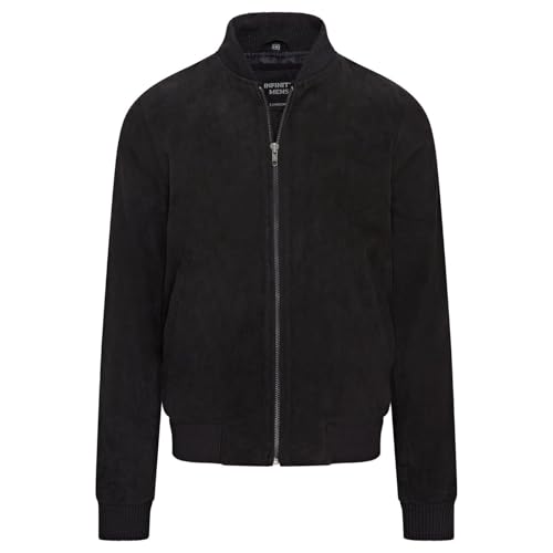 Infinity Leather Schwarze MA-1-Uni-Bomberjacke aus weichem Ziegenwildleder für Herren von Infinity Leather