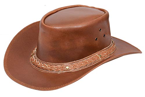 Infinity Leather Unisex Bräunen Leder Busch Safari Aussie Cowboyhute Stil Klassische Western Outback Hut 2XL Infinity Leather Unisex Bräunen Leder Busch Safari Aussie Cowboyhute Stil Klassische Western Outback Hut 2XL von Infinity Leather