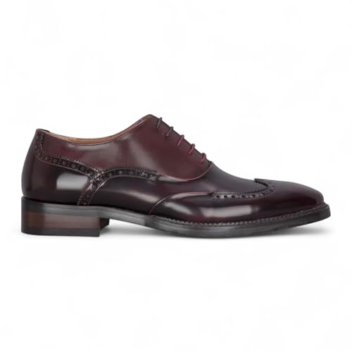 Infinity Leather Weinrote Brogue-Schuhe aus Lackleder für Herren - Harry Infinity Leather Weinrote Brogue-Schuhe aus Lackleder für Herren - Harry von Infinity Leather