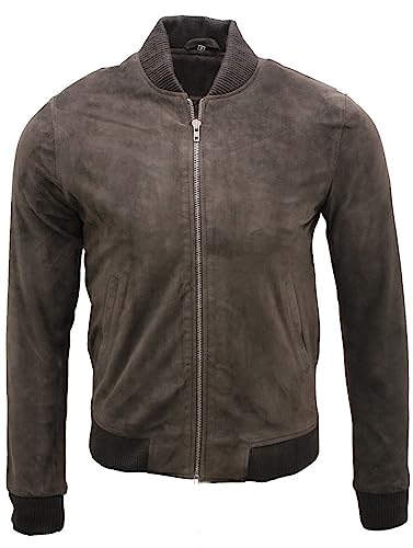 Infinity Männer Bräunen Ziege Wildleder Bomber Varsity Jacke 5XL von Infinity Leather
