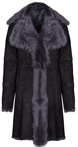 Infnity Leather Damen Grau Damen Echt Toscana Schaffell Leder Wildleder Jacke Trenchcoat XL von Infinity Leather