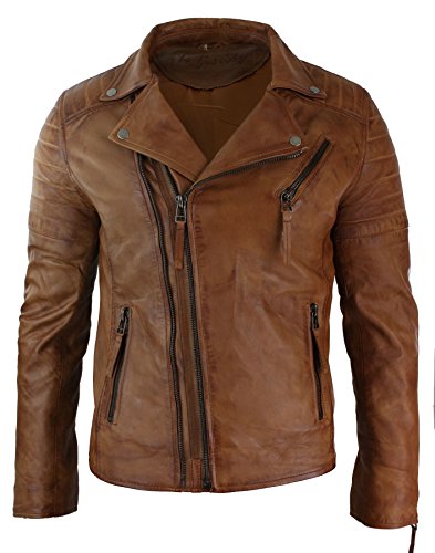 Infinity Leather Herren Lederjacke 100% Echtleder Schwarz Brando Retro Vintage Design von Infinity Leather