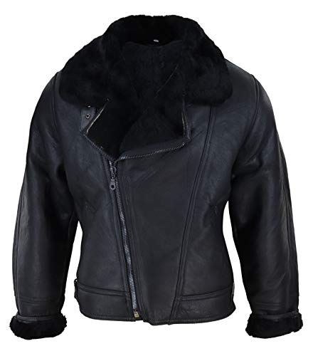 UCF Herren Lederjacke 100% Echtleder Schaffell Quereißverschluss Winter Warm Schafsleder Jacke von Infinity Leather