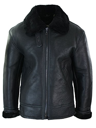 UCF Herren Lederjacke 100% Echtleder Schaffell Reißverschluss Piloten Stil Schafsleder Jacke von Infinity Leather