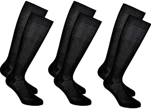 Infinity 12/6 Paar lange Herrensocken aus 100 % Baumwolle, hochwertiges Schottlandgarn, hergestellt in Italien, Schwarz 12 Paar, 45-47 von Infinity