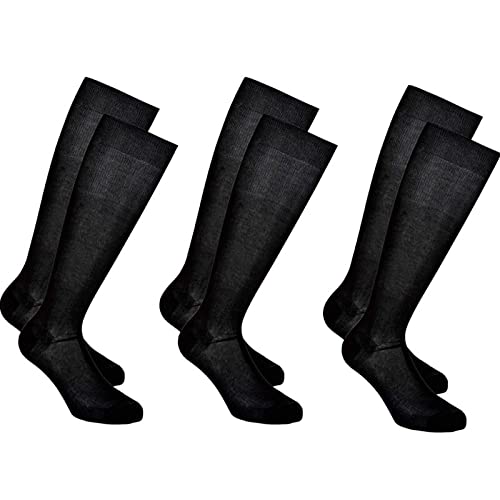 Infinity 12/6 Paar lange Herrensocken aus 100 % Baumwolle, hochwertiges Schottlandgarn, hergestellt in Italien, Schwarz 6 Paar, 45-47 von Infinity