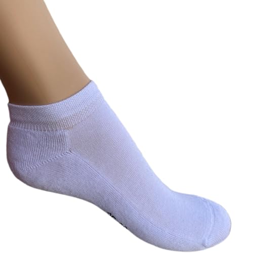 Infinity 12 Paar Sportsocken Arbeitsschutzsocken 100% Baumwolle Soft Frottee Anti Schwitzen, Weiß, 35-38 von calze college