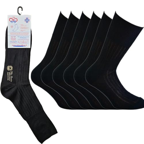 Infinity 12 Paar kurze Herren-Socken aus hochwertiger Baumwolle, elastisch, hergestellt in Italien, 12 Paar Schwarz, 39-42 von Infinity
