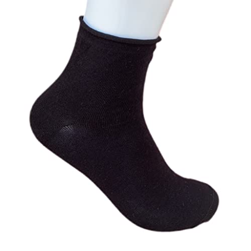 Infinity 6 Paar Damensocken ohne Gummizug Sanitär aus reiner warmer Baumwolle Soft 100% 35-40, Schwarz , 35-40 von Infinity