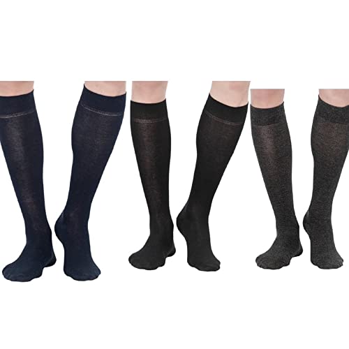 Infinity 6 Paar lange Herrensocken Baumwolle Schottlandgarn elastisch (39-42, Schwarz-Blau-Anthrazit), Schwarz-Blau-Anthrazit, 39-42 von Infinity