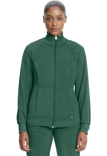 Infinity Damen Aufwärmjacke mit Reißverschluss vorne Medizinischer Schlupfkasack, Jäger-Grün, Medium von Infinity