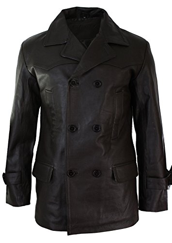 Infinity Leather Herren Lederjacke 100% Echtleder 3/4 Doppelt Breasted Mantel Jaken Klassisch von Infinity Leather