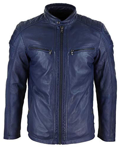 Infinity Leather Herren Lederjacke 100% Echtleder Blau Braun Tailored Fit Biker Design Retro Infinity Leather Herren Lederjacke 100% Echtleder Blau Braun Tailored Fit Biker Design Retro von Infinity Leather