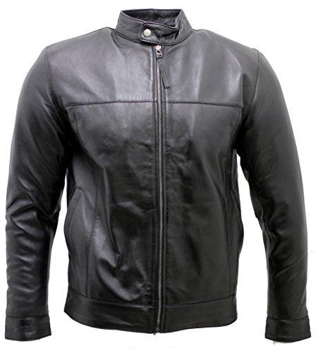 Infinity Herren Schwarz Nappa Leder Motorradfahrer Jacke 2XL von Infinity
