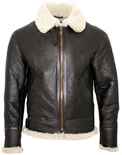 Infinity Herrencreme B3 Schaffell-Weltkrieg-2 Bomber-Leder Fliegen Fliegerjacke 2XL von Infinity