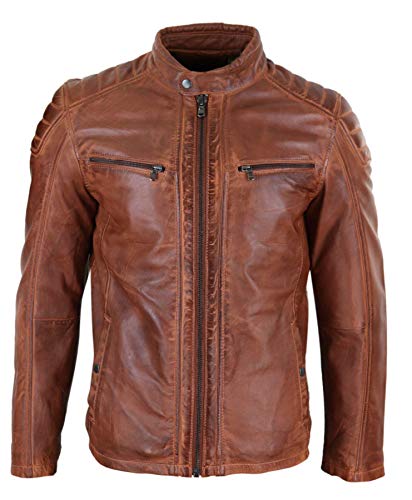 Infinity Leather Herren Lederjacke 100% Echtleder Blau Braun Tailored Fit Biker Design Retro Infinity Leather Herren Lederjacke 100% Echtleder Blau Braun Tailored Fit Biker Design Retro von Infinity Leather